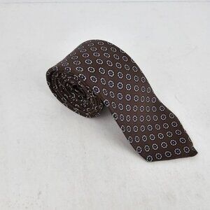 Vintage John Wanamaker Men's Store Maroon Geometric Print 100% Silk Neck Tie